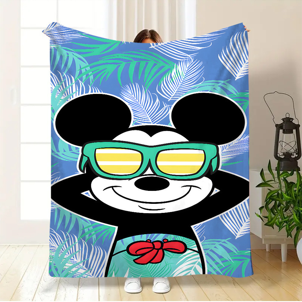 Transfronterizo TEMU Mickey Mouse flange manta suave cálida Mickey Mickey Mouse manta animada