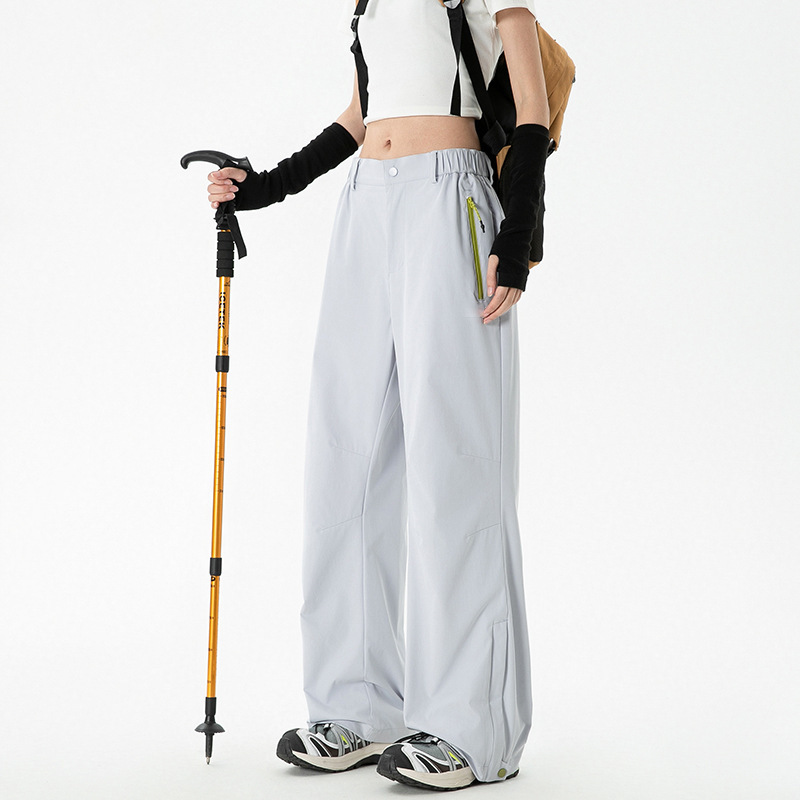 啄木鸟冲锋裤女款夏薄款户外速干登山裤伞兵防晒运动白色工装裤子|undefined