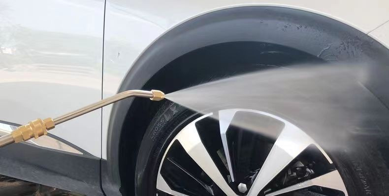 Stainless steel extended rod for car wash, 90-degree 1/4 quick connector, bent rod, fan-shaped cleaning gun head, car wash pump