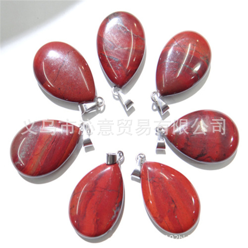 Transfronteriza AliExpress Venta caliente natural cristal ágata gema cristal plano colgante collar pendientes accesorios de la joyería