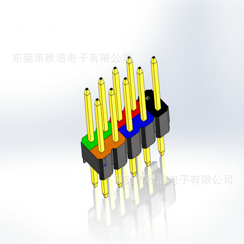 排针0.8/1.0/1.27/2.0/2.54/3.96单双多排180/90度贴片单双塑