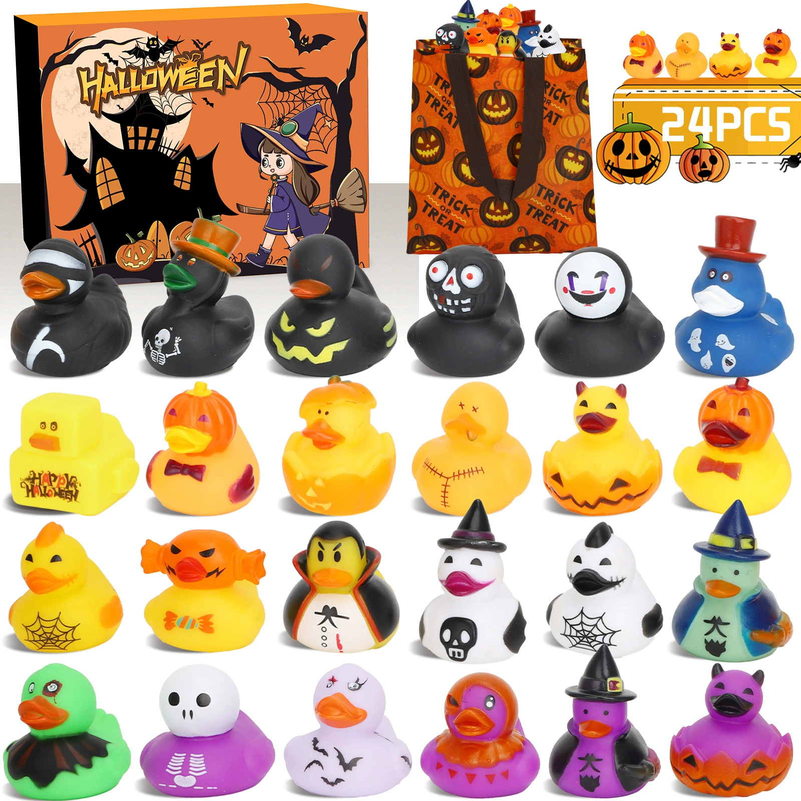 B.Duck, пластиковая игрушка для игр в воде, набор, Хэллоуин, утка, антистресс