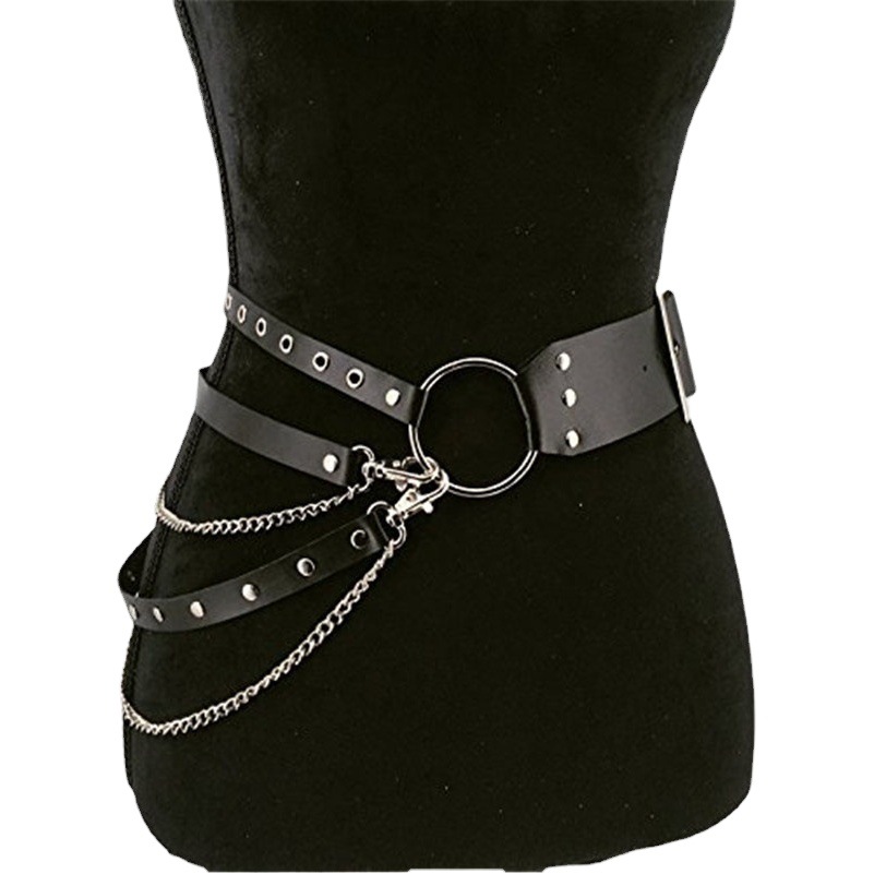 Moda personalidad pu cuero cuerpo vinculante Correa mariposa moda estrella Correa personalidad solo círculo cinturón al por mayor