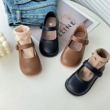 中小童女宝皮鞋复古韩版儿童单鞋时尚幼儿园宝宝鞋宝宝棕色小皮鞋