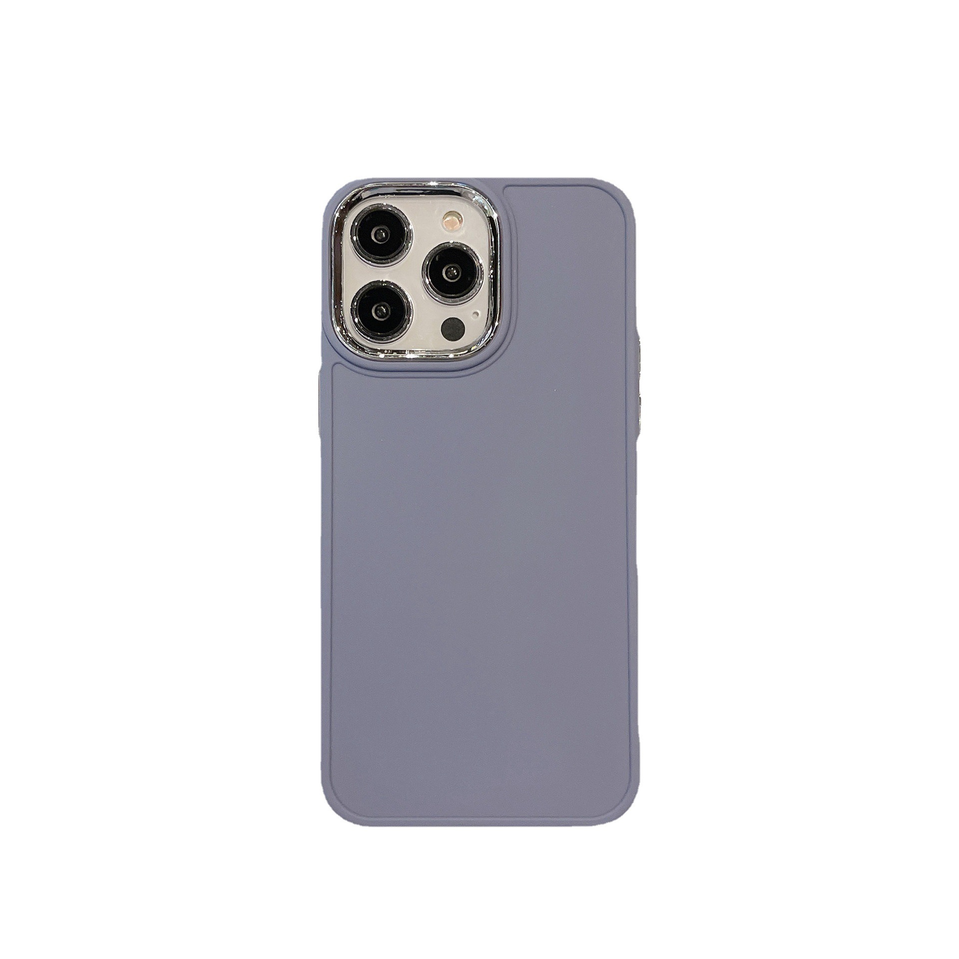 Suitable for iPhone 14 electroplated lens phone case, simple solid color, 13 Pro high-end XR soft protective case_voghion.com