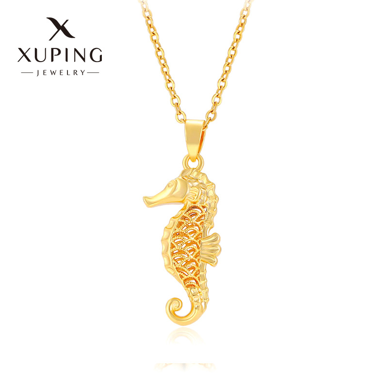 Joyería Xuping chapado en 24K hermoso collar de colgante de animales hueco para mujeres ligero lujo nicho accesorios colgante DIY