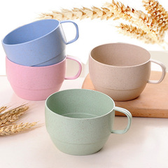 Wheat straw coffee cups, breakfast milk, oat cups, couple minimalist muesli tea cups, wholesale gifts, print logo
