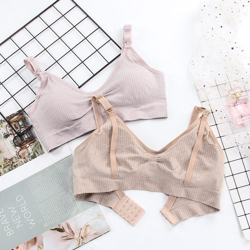 Postpartum Maternity Wireless Front-Opening Plus-Size Nursing Bra | Seamless, Comfortable Breastfeeding Bra | Maternity Underwear