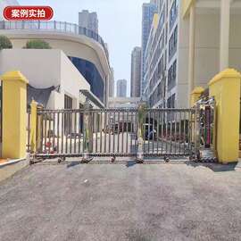 铝合金电动伸缩门小区公司学校工厂通用厂家直供安装防撞安全耐用