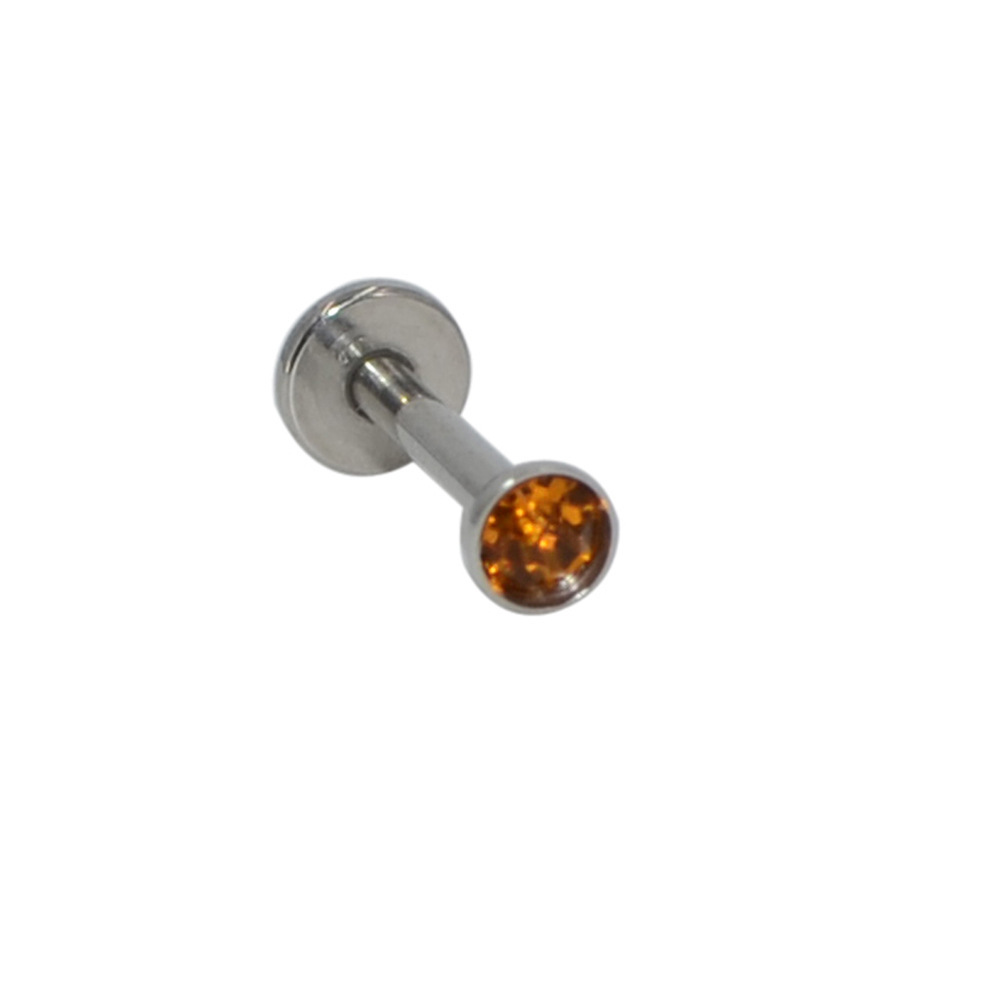 Personalized Stainless Steel Nose Piercing Stud With Rhinestone_voghion.com
