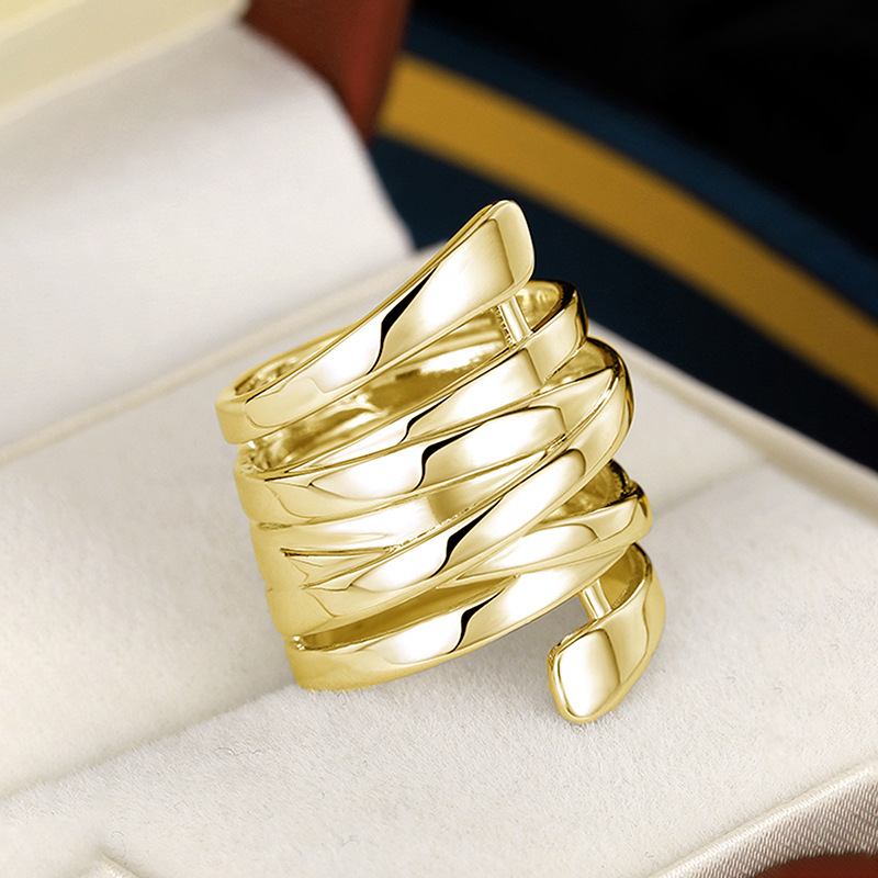 13g Weight Rings Classification 12, 5 Ring Size 1 Piece Quantity Holiday, Street Occasion Copper Material Geometric Pattern Women's Gender Plating Design Casual, Exaggerated, Lady Style Copper Plating Geometric Rings 6