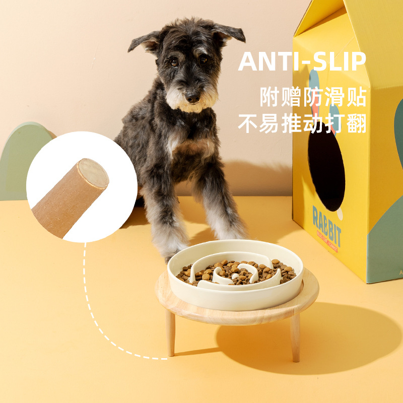 Pet Bowl Slow Food Bowl tazón para perros tazón de agua de cerámica protección del cuello de cerámica comer comida para perros tazón de comida para perros suministros para mascotas