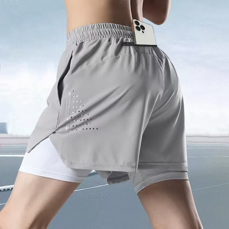 Sports Shorts Women's Running Can Put Mobile Phone Anti-running Lining Quick-drying Sports Fitness Test Yoga Three-point Pants