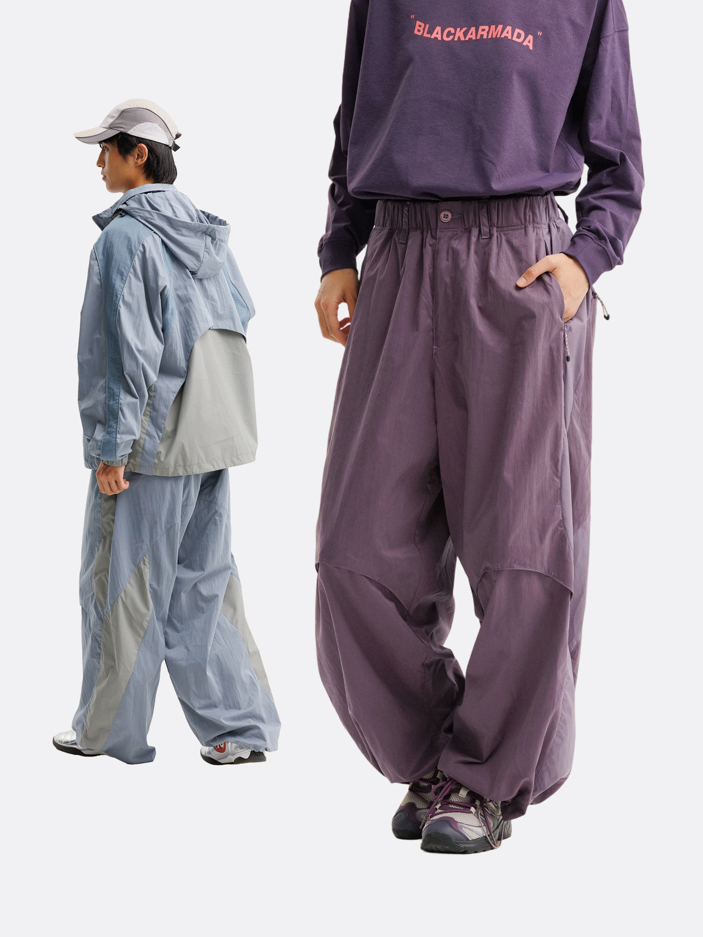 Flota Negra al aire libre montaña suelta pantalones paracaidistas de secado rápido hombre y mujer pantalones de trabajo de piernas anchas pantalones casuales rectos