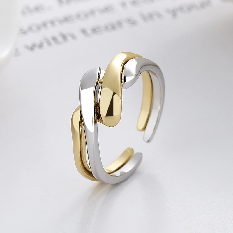 European Style Irregular Water Ripple Geometric Ring For Women_voghion.com