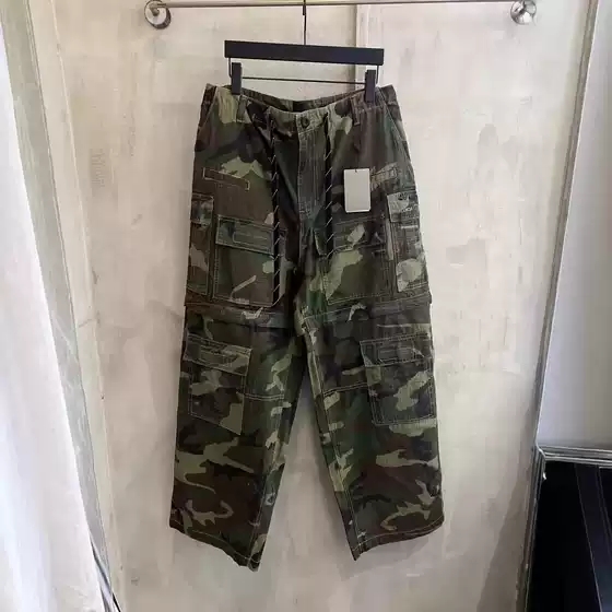 High Version Paris BL 25SS New Camo Cargo Multi-Pocket Pants OS Loose Fit Unisex