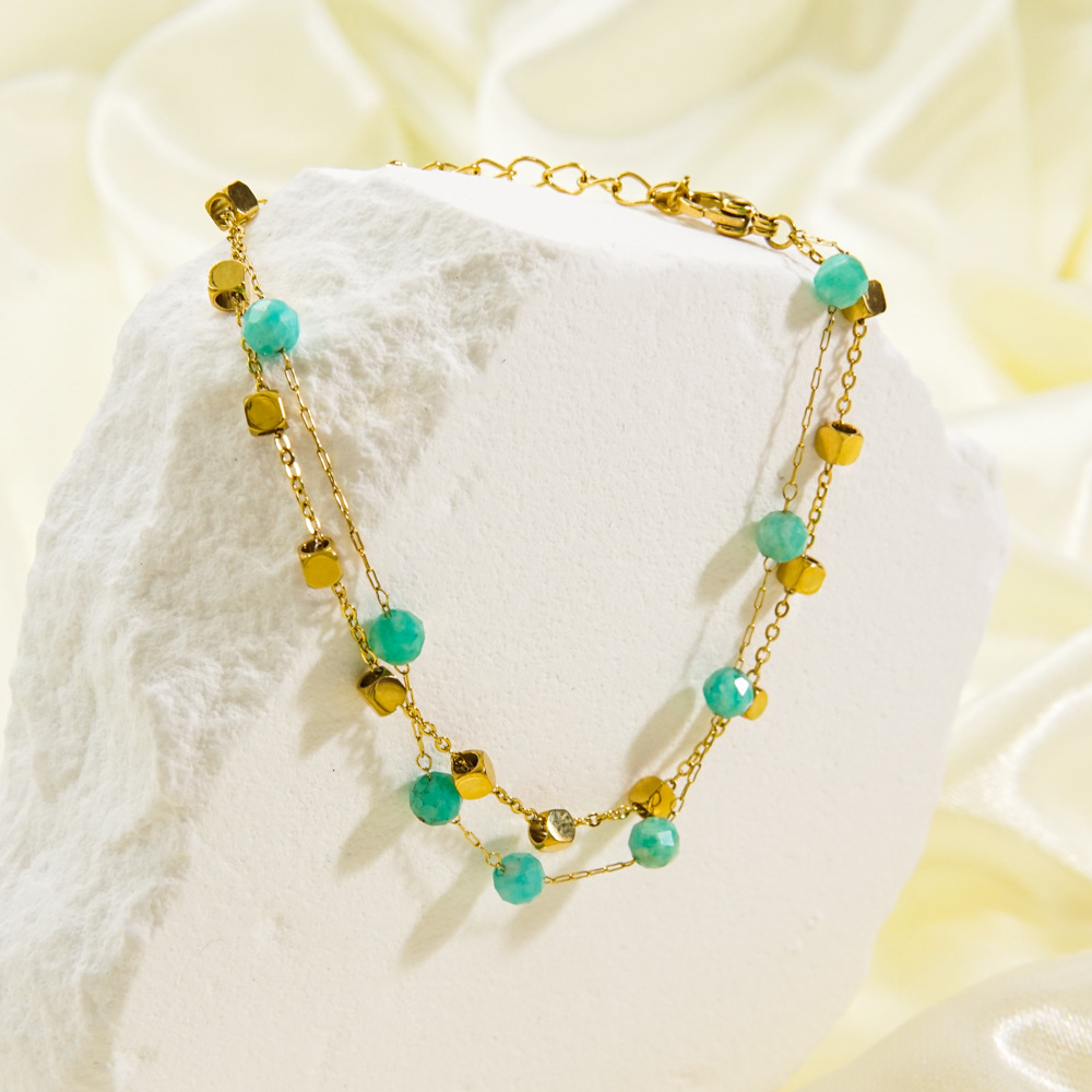 Daily Occasion PVD Coated 14K Gold Real Gold Plated Ball Stainless Steel Natural Stone Freshwater Pearl Waterproof Non Tarnish 304 Stainless Steel Bracelets