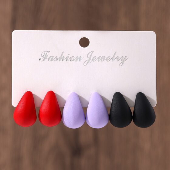 Foreign trade hot-selling Amazon water drop earrings suit women CCB teardrops simple smooth European and American fashion earrings