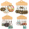 Earrings, retro ethnic set with tassels, ethnic style, boho style