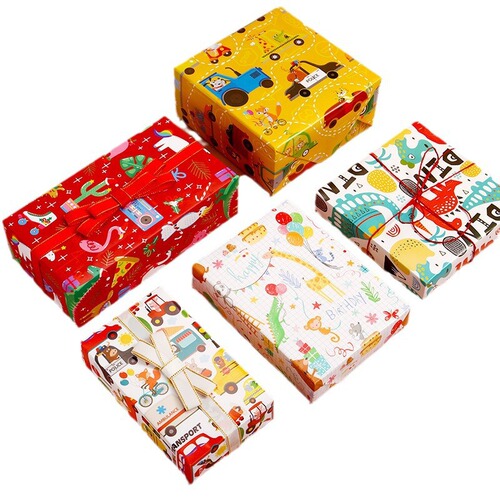 Manufacturers directly supply cartoon gift packaging paper copper plate paper printing birthday and Valentine's Day gift paper wholesale diy set