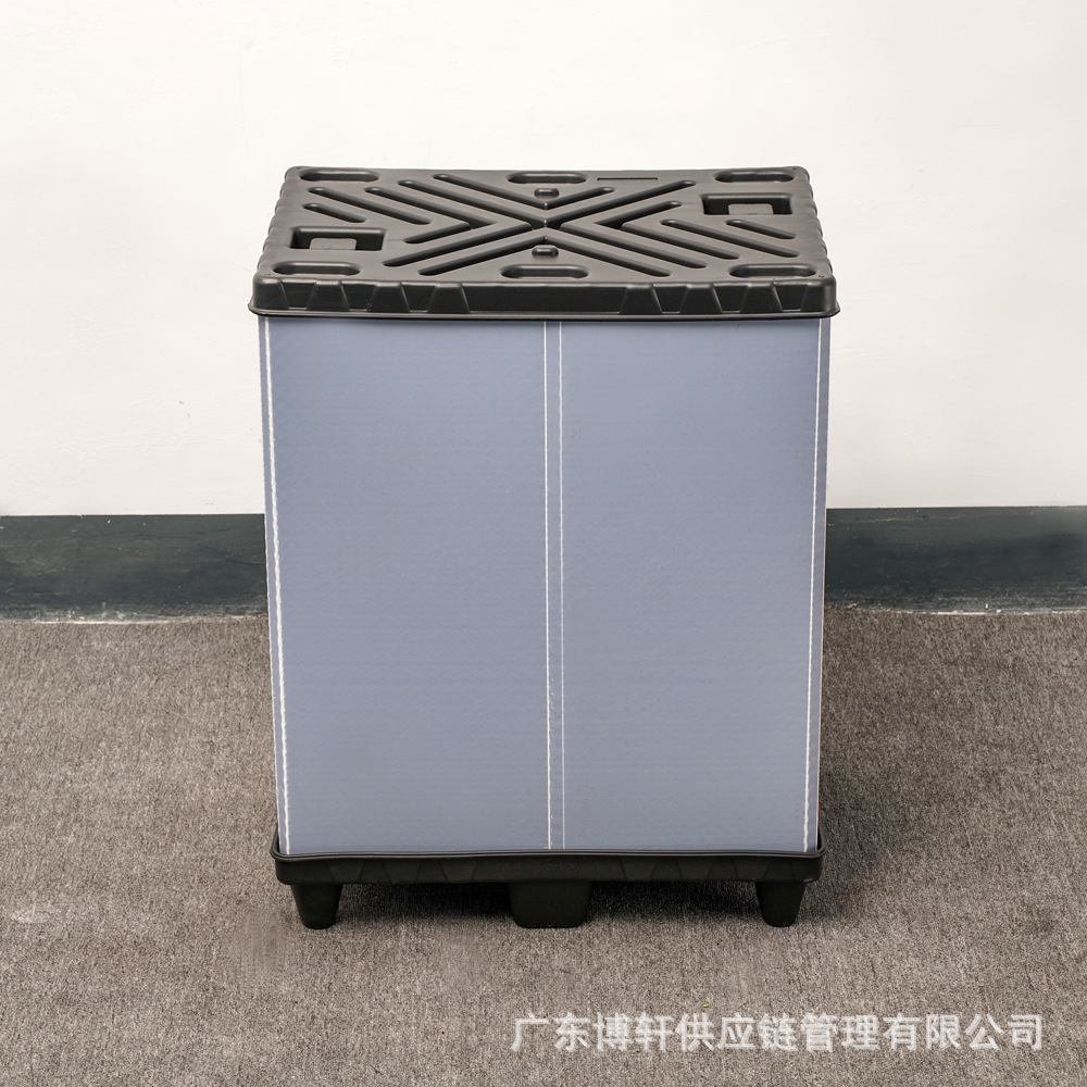 可折叠汽配物流箱 折叠塑料围板箱 大型汽车零部件周转箱