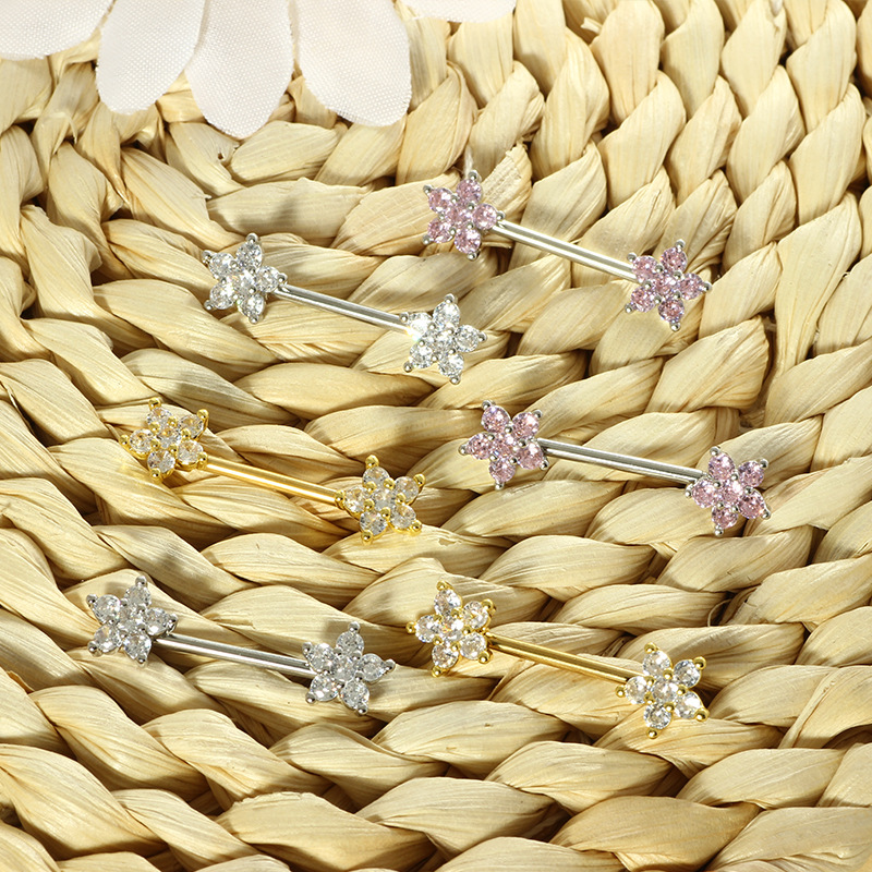 Labret piercing jewelry detail image