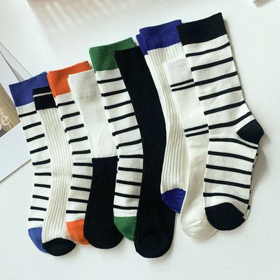 spring and autumn Socks Bamboo fiber Borneol Medium hose Double needle Stockings solar system stripe Piles of socks Manufactor wholesale