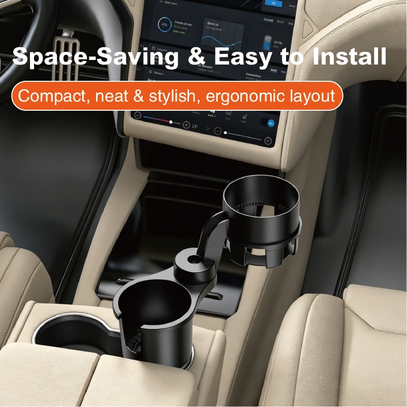 Car-mounted floating small table 360 ° Rotating multifunctional cup holder, dining plate tray, non-slip, wear-resistant, extended arm