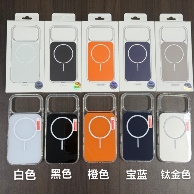 Aplicable para 17PRO caso de teléfono celular absorción magnética iPhone16 acrílico anti-caída de goma dura manzana magsafe funda