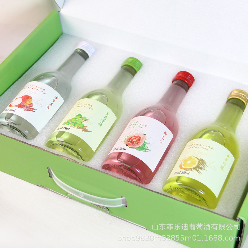 Meilai ほろ酔いフルーツワイン レディース 低アルコール甘口ワイン 4フレーバー 330ml フルーツワイン 高価値 ギフトボックス お土産|undefined
