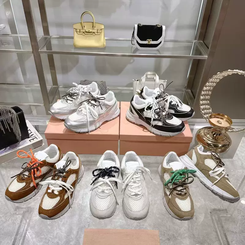 Высокая версия 2025 Miujia новые кроссовки в американском стиле «dad shoes», ретро спортивные повседневные, европейская версия, универсальные dad shoes