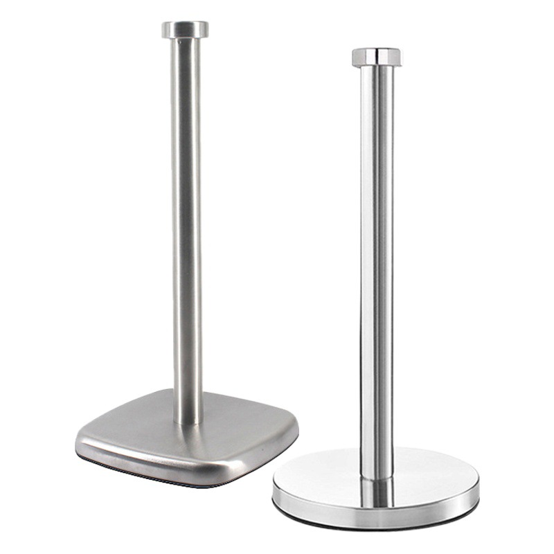 De acero inoxidable de cabeza redonda plana de perforación libre titular de tejido de cocina creativa titular de tejido de escritorio grande desechable titular de trapo