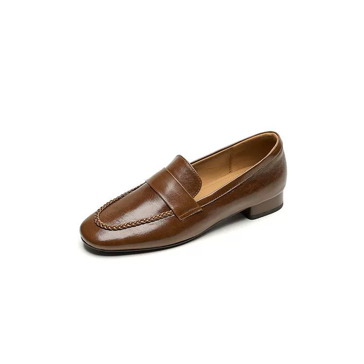 Universal loafers English style for leather shoes flat, genuine leather, British style