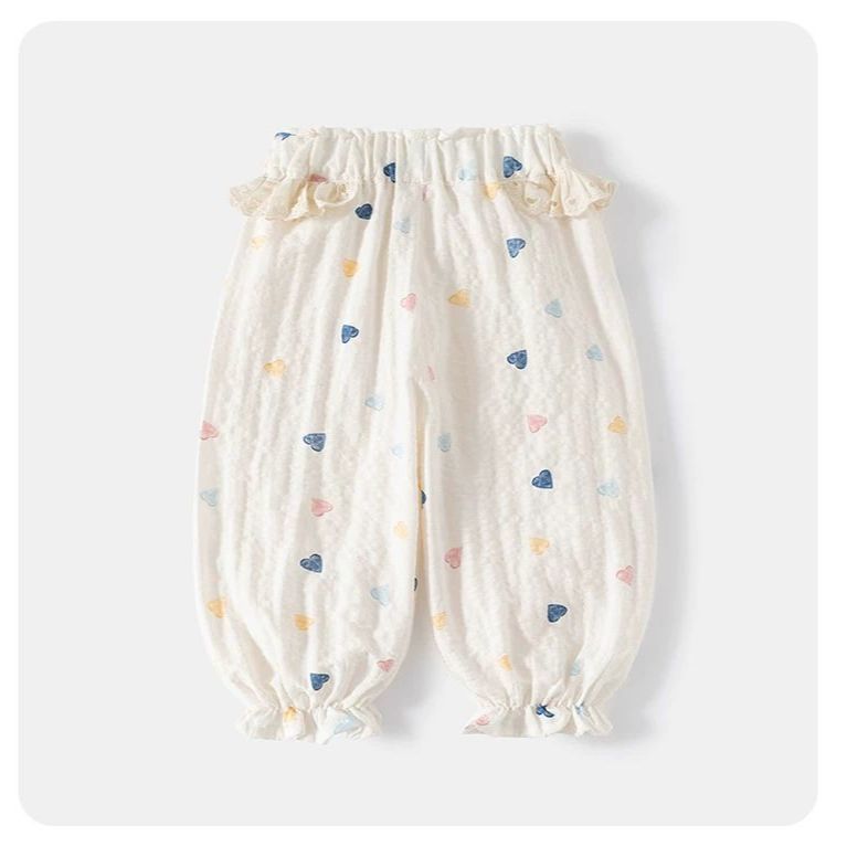 Girls' Anti-Mosquito Pants Summer New Style Baby Girl Thin Pants Children's Leggings Bloomers Summer Children's Nine-Point Pants