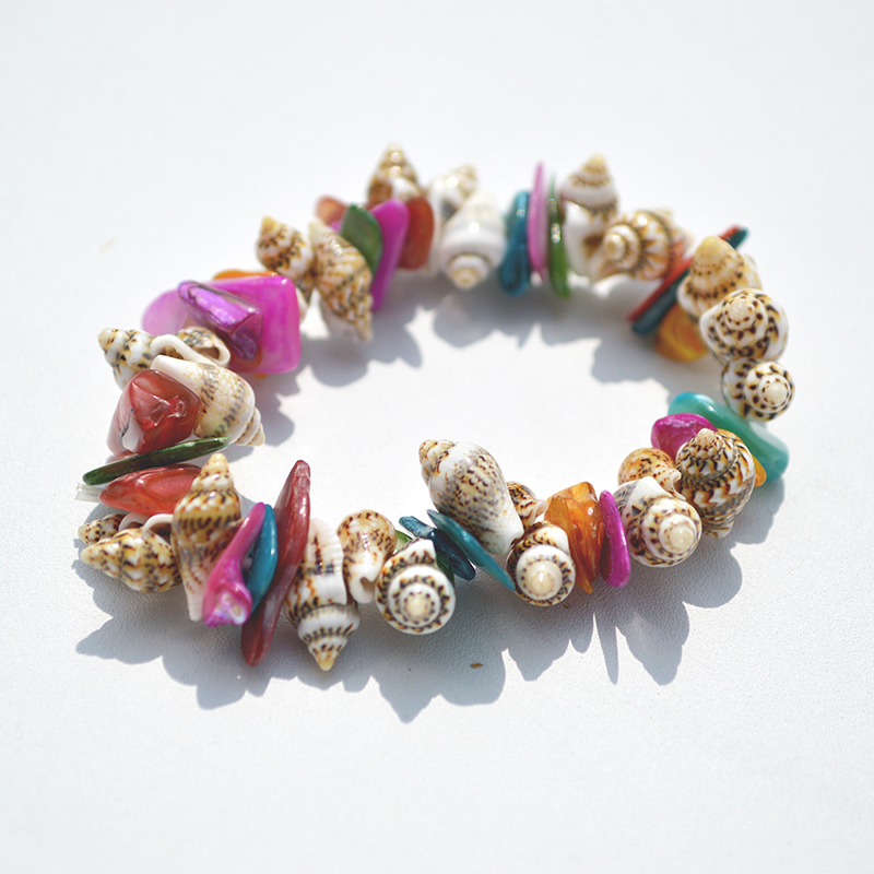 Conchas naturales pulsera caracoles collar diy joyas de chicas hechas a mano puestos de mercado nocturno regalos características pulseras