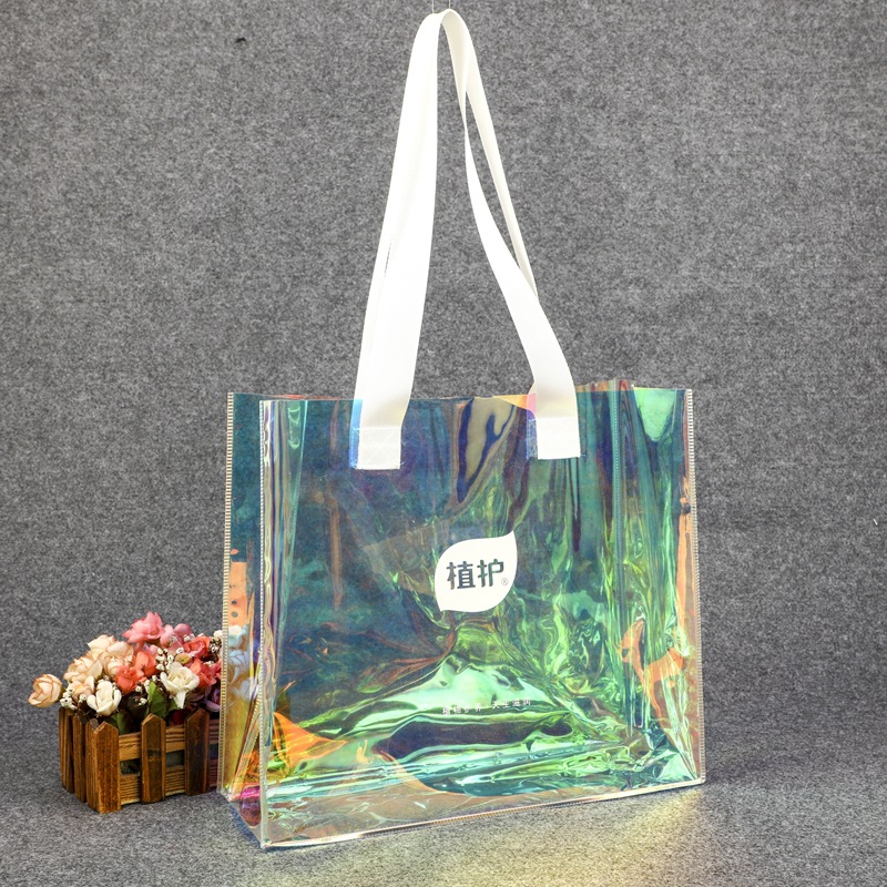 PVC手提袋礼物礼品袋塑料透明包装袋批发镭射手提包装袋