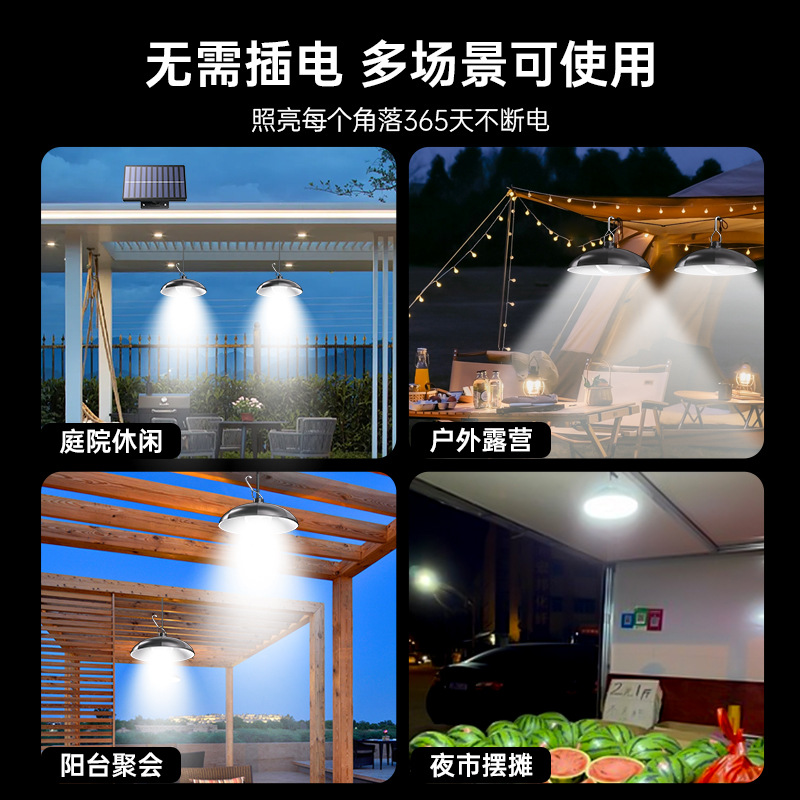 Transfronterizos nuevos chandeliers solares LED superbrillante retro lámpara de bombilla al aire libre impermeable y ahorro de energía lámpara de doble cabeza al aire libre