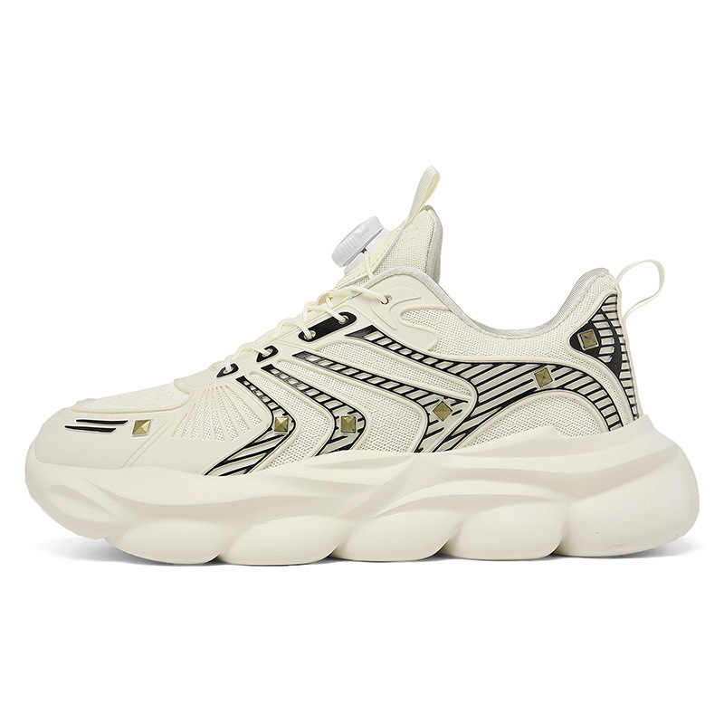 Sports new ultra light rubber running with rotating buttons fashionable and versatile casual shoes comfortable Outdoor Trainers Sports Sneakers_voghion.com