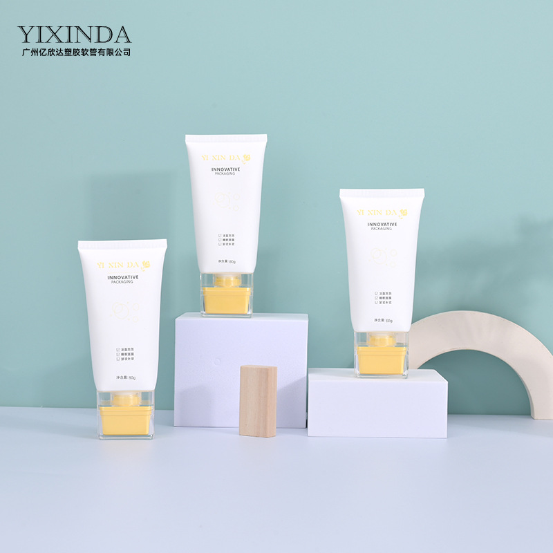 80ml防晒软管 洗面奶隔离护手霜分装管方形化妆品PE扁管厂家批发