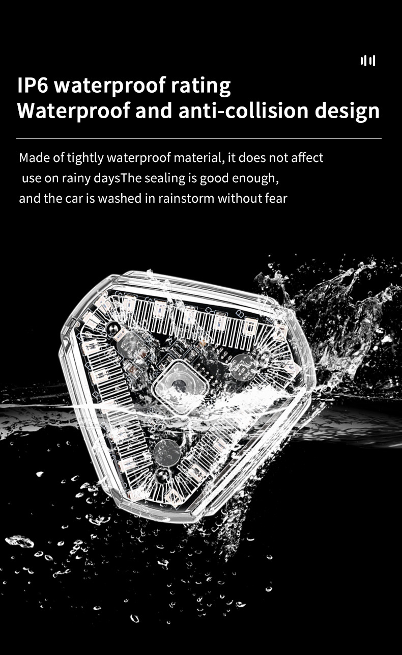 Motorcycle Navigation Light Strobe Light Modified Triangle Solar Light Universal Strobe Motorcycle Electric Non-Wired Car