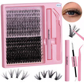 跨境假睫毛延伸套装 亚马逊分段睫毛欧美False eyelash set定制