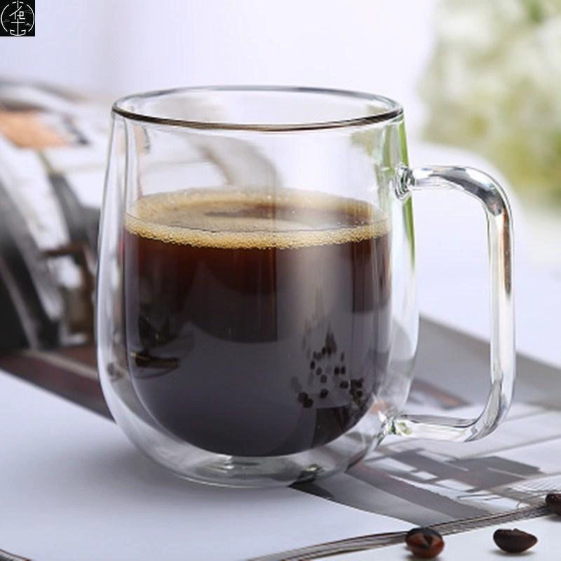 Именная и поставка высок borosilicate двойной слой большой живот стеклянная чашка двойной слой простой стеклянный чашка кружка креативная кофейная чашка