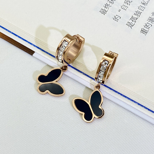 New Fashion Titanium Steel Earrings for Women, Minimalist Geometric Design, European and American Golden Tone Accessory, Multiple Styles Available, Trendy Jewelry