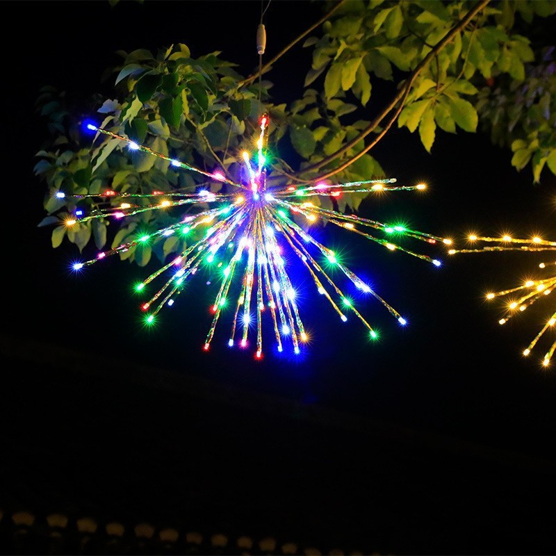 Luz encendida, luz colgante, árbol colgante, luz de fuegos artificiales, luz de gypsophila, luz de cadena de estrellas, decoración de cadena de luz, ingeniería impermeable, iluminación especial