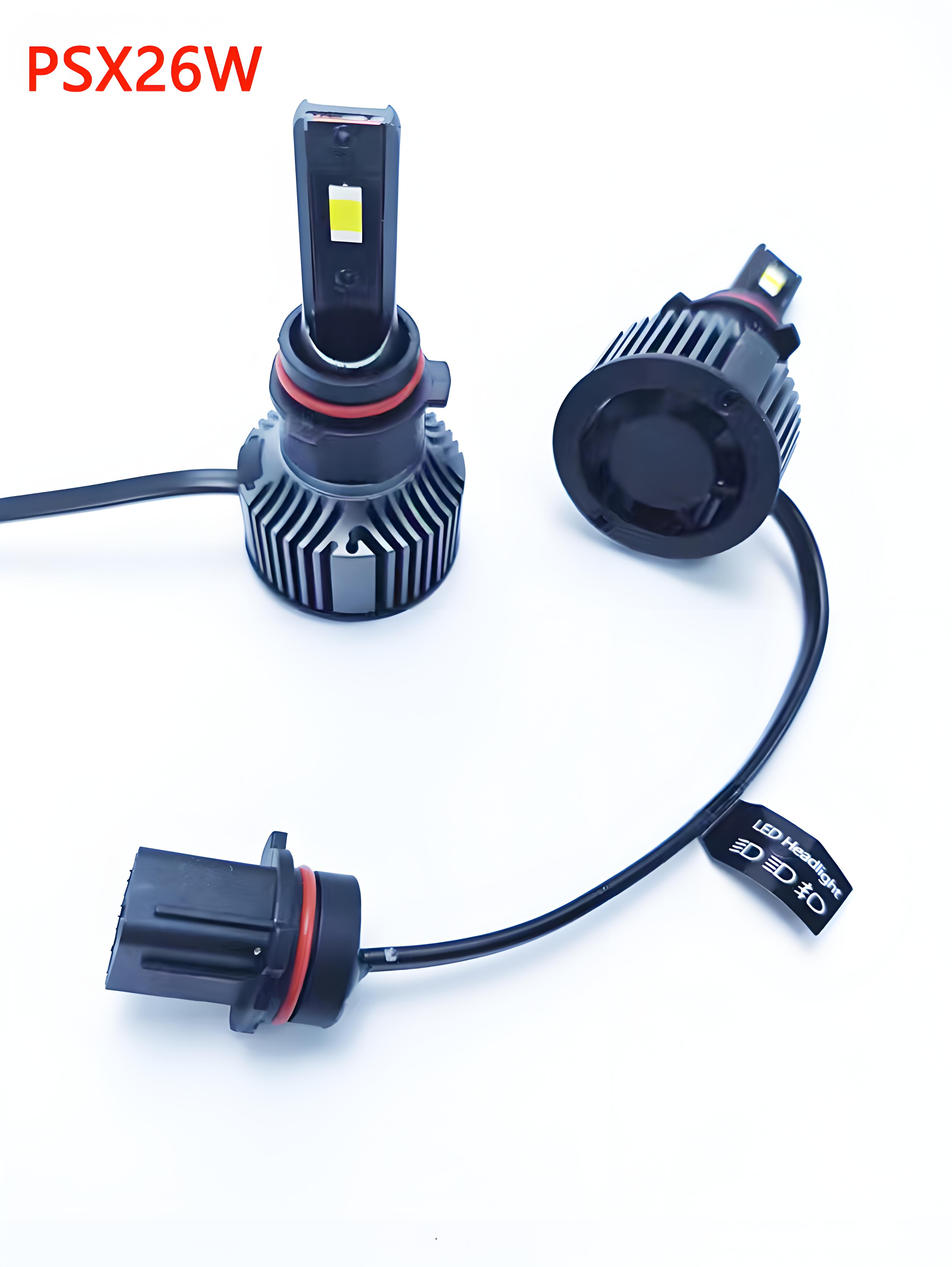 Car LED front fog light bulb PSX26w for Highlander modification 9006 super bright h11 Free Passenger white and yellow light PSX24W