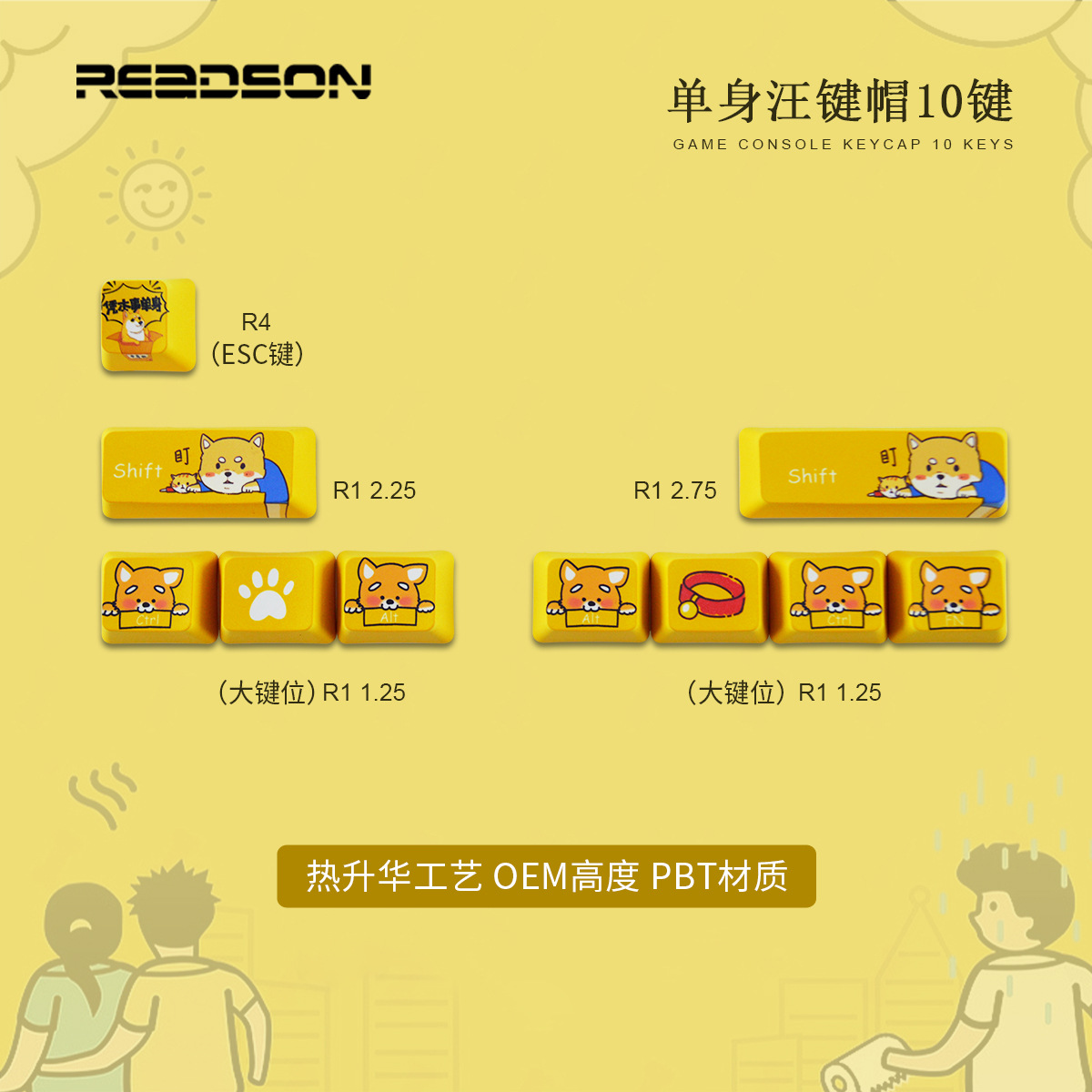 [Sublimación 10 series clave] CMYK sublimación PBT keycap WIN color Impresión de transferencia térmica suplemento de posición clave grande