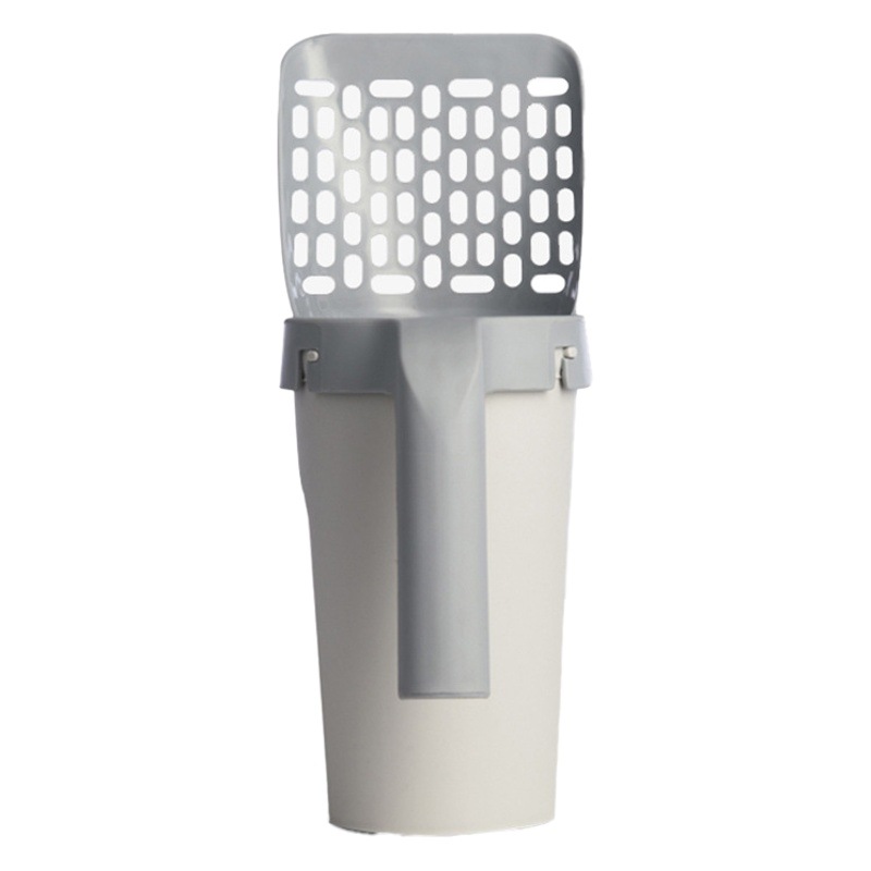 Suministros para gatos transfronterizos pala de arena para gatos bote de basura portátil integrado pala de arena para gatos