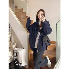 茶里茶气小香风穿搭早春一整套时尚韩版宽松学生休闲运动外套套装