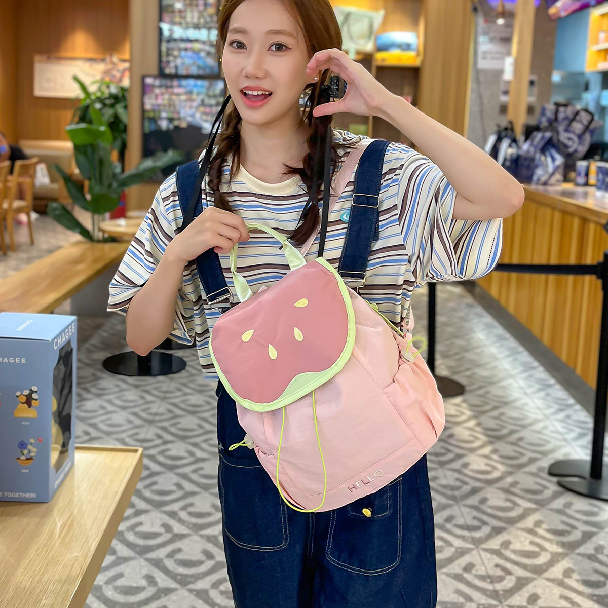 Literatura y arte pequeñas mochila fresca para niños y niñas, caricatura encantadora fruta mochila escolar para niños, nueva mochila infantil coreana