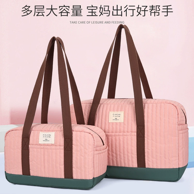 2025 новая корейская стильная сумка для мамы с контрастной цветной вышивкой, большая вместительная сумка для женщин через плечо, дорожная сумка для малышей